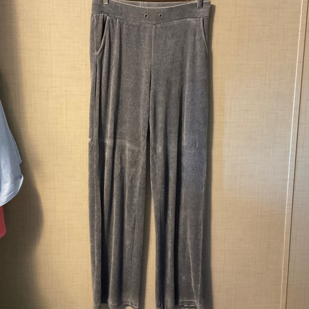 Talbots Women's Gray Velvet Track Pants